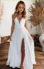 Longue robe de bal mignonne fille simple robes de mariée élégantes