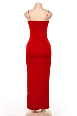 Vestido de festa vermelha, lindos vestidos de baile de sereia de manchas de espaguete com vestidos de noite