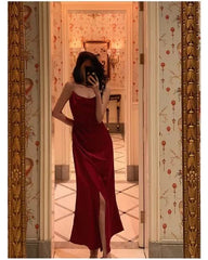 Червона оболонка довгі випускні сукні для вечірньої вечірки