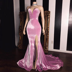 Sexy Sweetheart Front Slit Mermaid Prom Dress Long