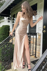 Simple Dress Prom Spaghetti Stores Sweetheart Vestidos formales con vestido de noche hendidura