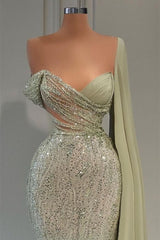 Sweetheart Strapless One Shoulder Sequined Floor-length Mermaid Prom dress