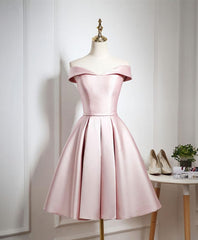 Classy Outfit, Cute Pink A Line Short Prom Dress, Pink Evening Dress