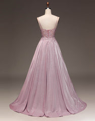 Bridesmaid Dress Sleeveless, Pretty Blush A-Line Spaghetti Straps Long Glitter Prom Dress