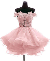Party Dress Prom, Mini Tulle Lace Short Prom Dress, Homecoming Dress