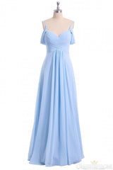 Wedding Dresses For Maids, A-line Sky Blue Long Wedding Party Dresses