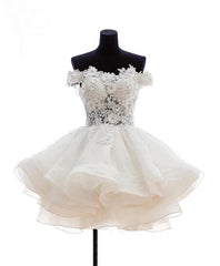 Party Dress Brands Usa, Mini Tulle Lace Short Prom Dress, Homecoming Dress
