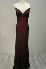Sort og rød kæreste enkle stropper lang prom kjole, a-line lang formel kjole