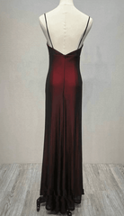 Sort og rød kæreste enkle stropper lang prom kjole, a-line lang formel kjole