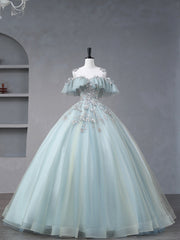 Prom Dress Store, Beautiful Tulle Sequins Long Formal Dresses, A-Line Evening Dresses