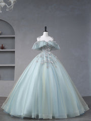 Prom Dresses Store, Beautiful Tulle Sequins Long Formal Dresses, A-Line Evening Dresses