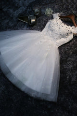 Bridesmaid Dresses Lavender, Cute Lace Short A-Line Prom Dresses, Off the Shoulder Party Dresses
