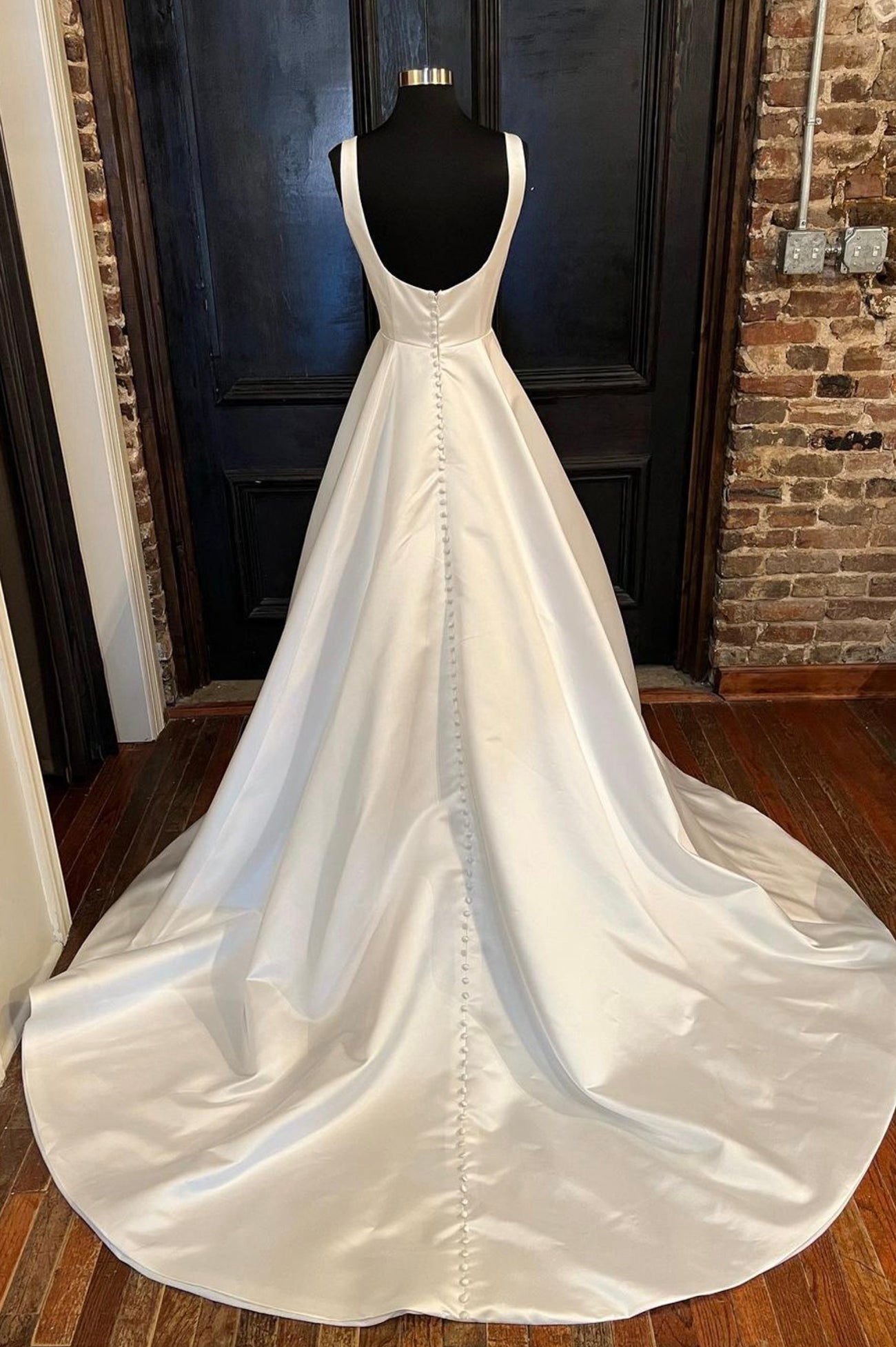 Formal Dresses Wedding, White Satin Long Prom Dresses, A-Line Evening Dresses