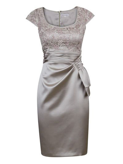 Formal Dresses Vintage, Short Silver Empire Mother of Bride Dress