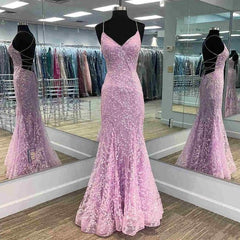 Formal Dress Ideas, Gorgeous Mermaid Lilac Prom Dress with Embroidery
