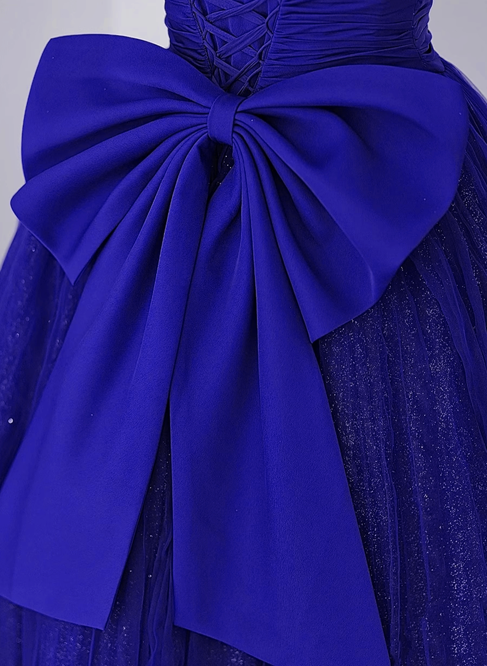 Formal Dresses For Weddings Near Me, Royal Blue Scoop Tulle Short Sleeves Long Prom Dress, Royal Blue A-Line Party Dress