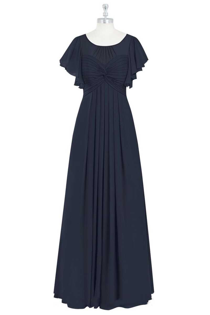 Prom Dress And Boots, Black Chiffon Twist-Front Ruffled Long Bridesmaid Dress
