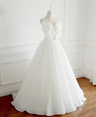 Bridesmaid Dresses Long Sleeves, White Sweetheart Long Prom Dress, White Formal Dress