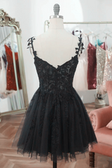 Formal Dresses Ballgown, Black Short Sweetheart Tulle Homecoming Dress, Black Short Prom Dress Party Dress