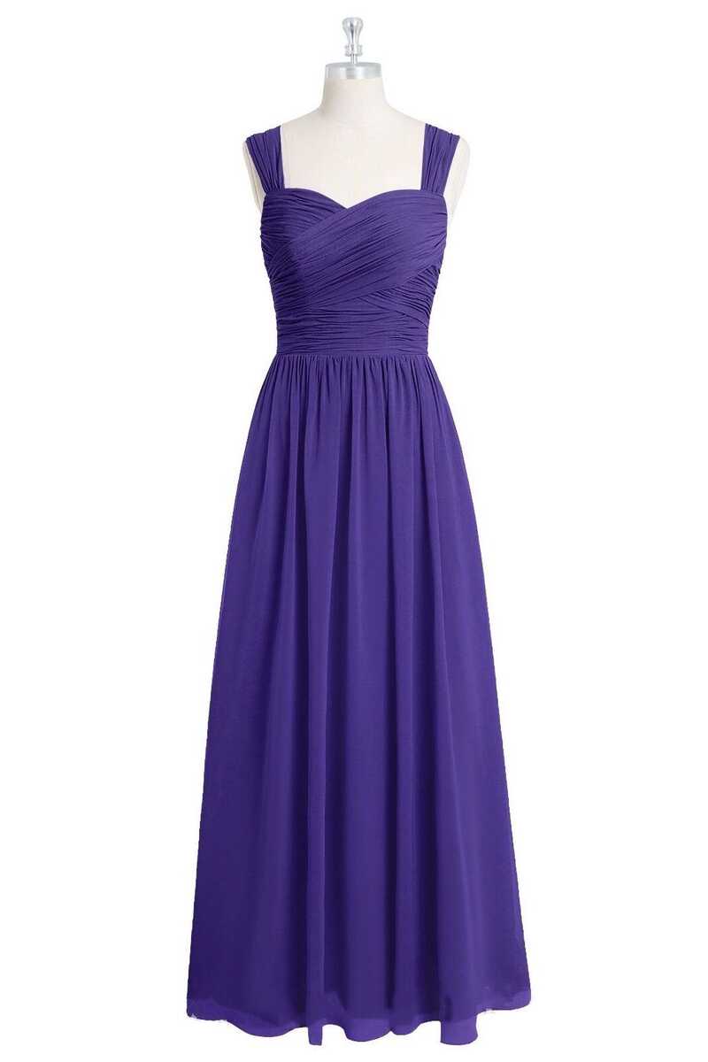 Homecomming Dresses Red, Purple Sweetheart Banded Waist Long Bridesmaid Dress