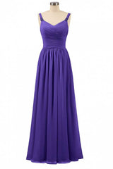 Festival Outfit, Purple Chiffon Sweetheart Straps A-Line Bridesmaid Dress