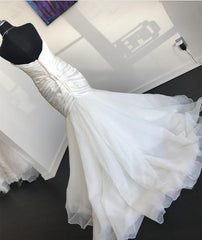 Wedding Dresses Inspiration, 2024 Sexy Mermaid Organza With Satin Sweetheart Pleated Wedding Dresses