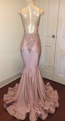 Prom Dress Princesses, Sexy Mermaid Dusty Rose Sweetheart Shiny Backless Long Prom Dress 2024