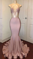 Prom Dress Princess, Sexy Mermaid Dusty Rose Sweetheart Shiny Backless Long Prom Dress 2024