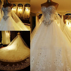 Wedding Dress Designs, Rhinestone A Line Champagne Sweetheart Sleeveless Backless Applique Wedding Dresses