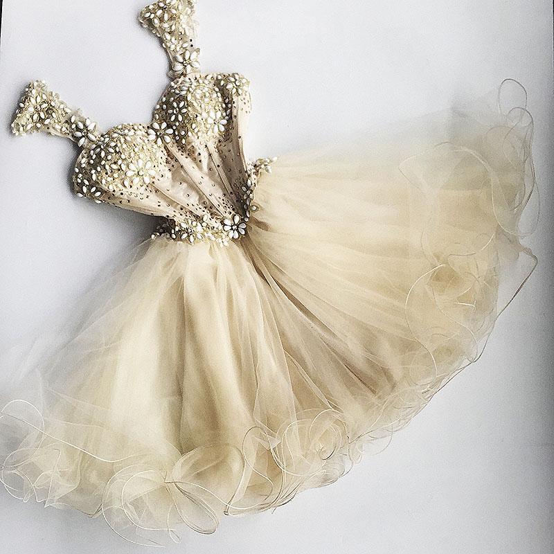 Prom Dresses Chiffon, Sweetheart Ivory A Line Organza Pleated Beading Backless Sleeveless Homecoming Dresses