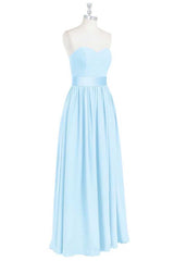 Bridesmaid Dressese Lavender, Light Blue Sweetheart A-Line Bridesmaid Dress with Slit