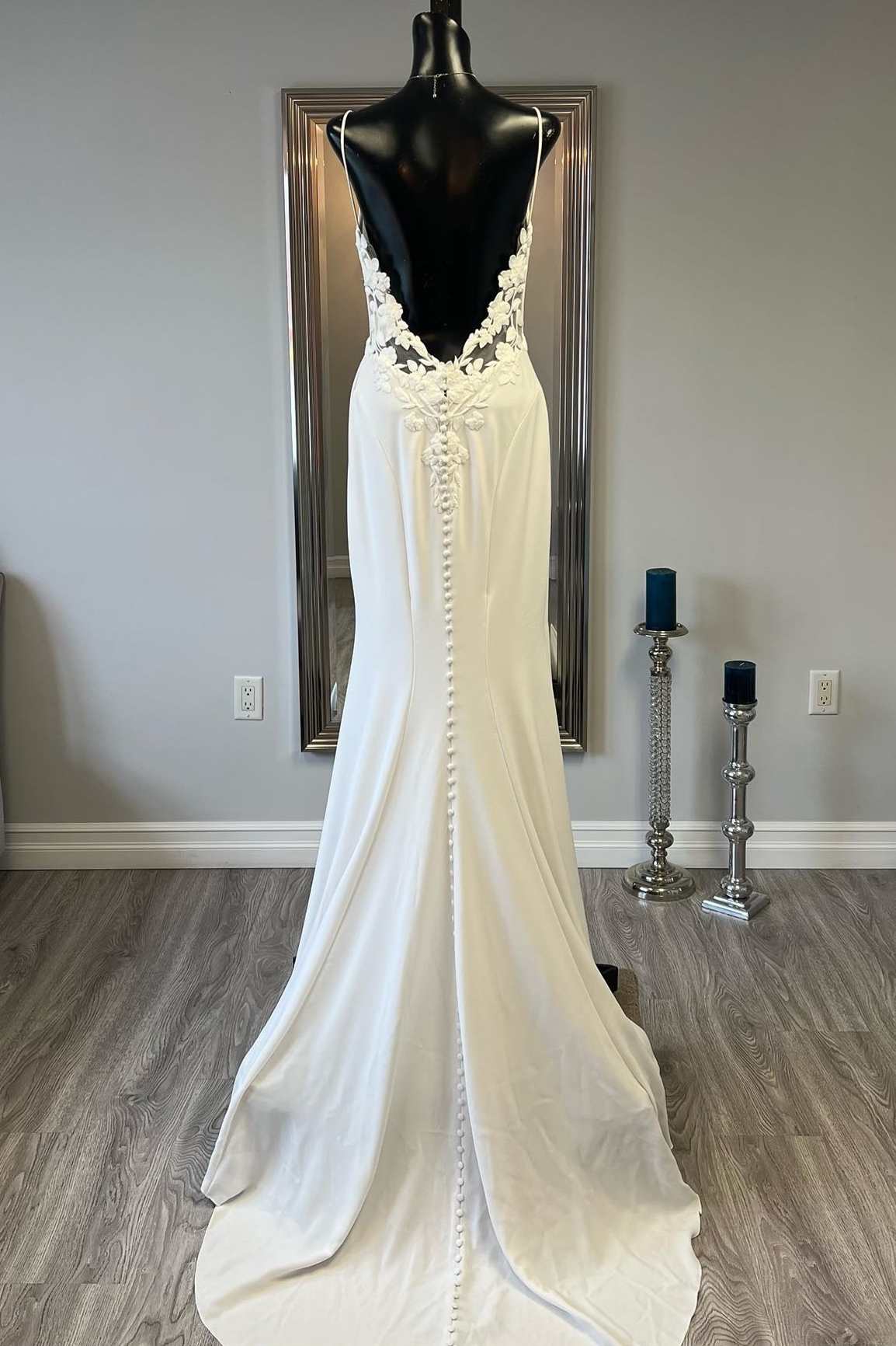 Formal Dress Long Elegant, Elegant White V-Neck Open Back Mermaid Bridal Gown