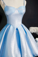 Prom Dress Inspo, Princess Blue High-Waist A-Line Short Homecoming Dress