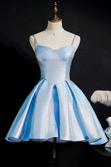 Prom Dress Trends For The Season, Princess Blue High-Waist A-Line Short Homecoming Dress