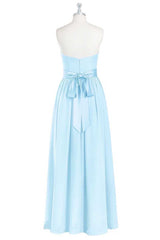 Bridesmaids Dresses Lavender, Light Blue Sweetheart A-Line Bridesmaid Dress with Slit