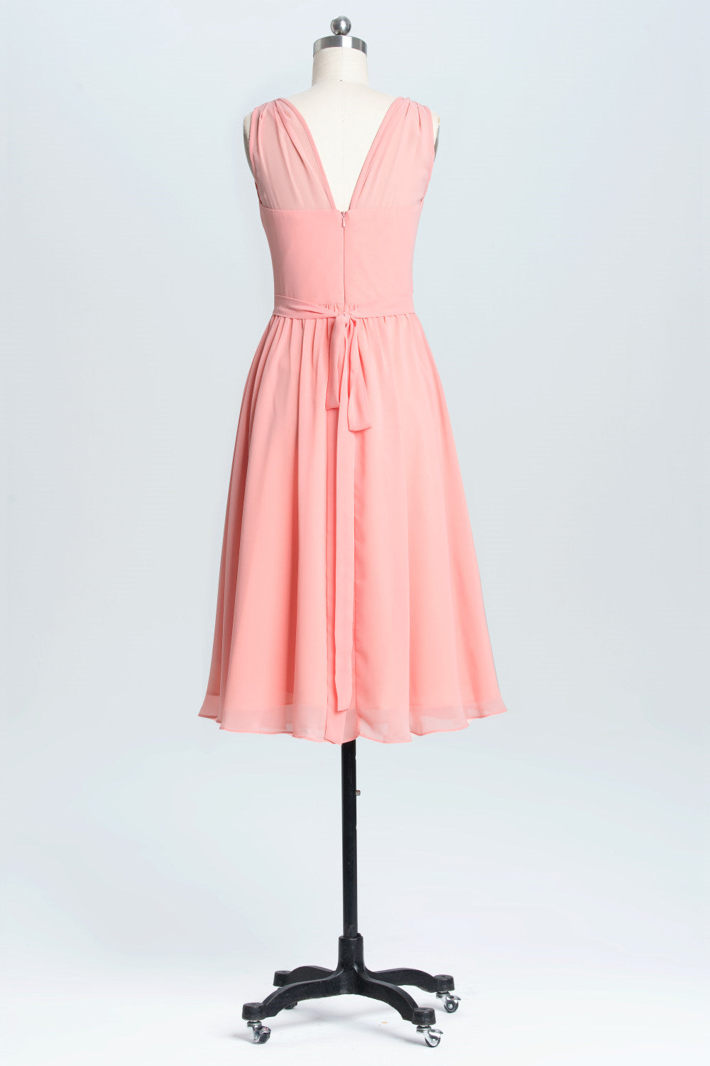 Aesthetic Dress, Simple Coral A-line Short Chiffon Dress