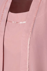 Party Dress For Teen, Three-Piece Pink Chiffon Half Sleeve Mother of the Bride Pant Suits