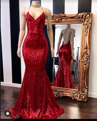 Homecomming Dress Black, 2024 Sexy Halter Sequins Red Mermaid Prom Dresses