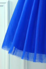 Wedding Inspiration, Halter Royal Blue Lace Dress