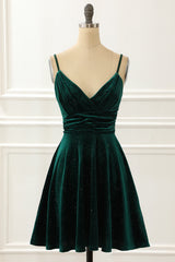 Bridesmaid Dress Fall Colors, Velvet Green Holiday Party Dress