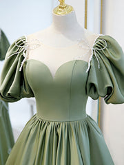 Bridesmaid Dress Lavender, Simple Green Satin Long Prom Dress, Green Evening Dress