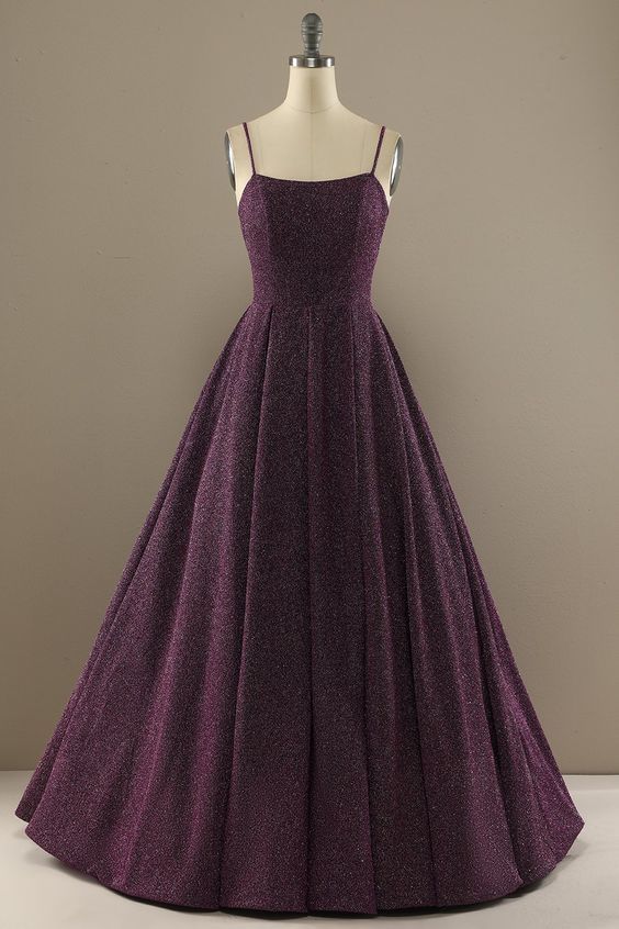 Evening Dresses Sale, charming a line purple prom dress with split front
