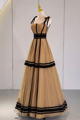 Formal Dresses To Wear To A Wedding, Stylish Tulle Long Prom Dress, A-Line Evening Party Dress