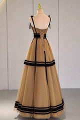 Formal Dress Inspo, Stylish Tulle Long Prom Dress, A-Line Evening Party Dress