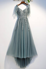 Evening Dress 2036, Purple Tulle Lace Long Prom Dresses, A-Line Evening Party Dresses