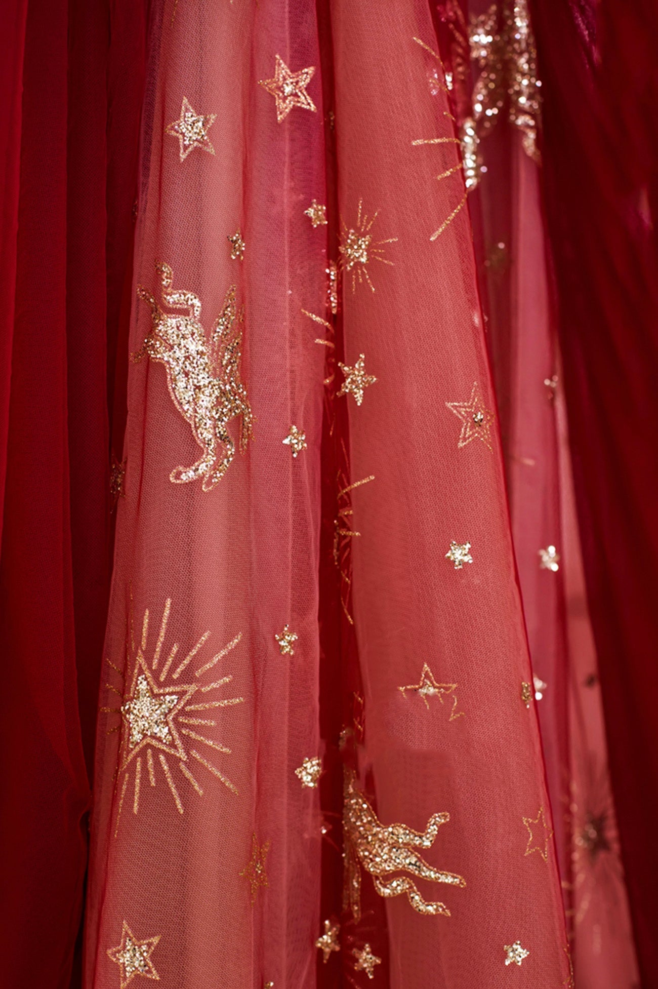 Glamorous Dress, Red Tulle Long Prom Dresses, A-Line Off the Shoulder Formal Dresses