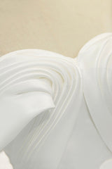 Formal Dresses Websites, White Satin Long Prom Dress, Off the Shoulder Evening Dress