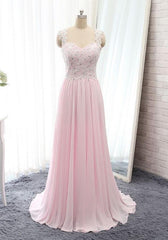 Prom Dress Affordable, Chiffon Princess/A-Line Pale Pink Prom Dresses