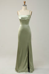 Prom Dresses Vintage, Green Mermaid Covertible Wear Long Bridesmaid Dress