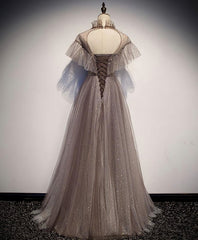 Bridesmaid Dresses Convertable, Unique Tulle Long Prom Dress, Tulle Evening Dress